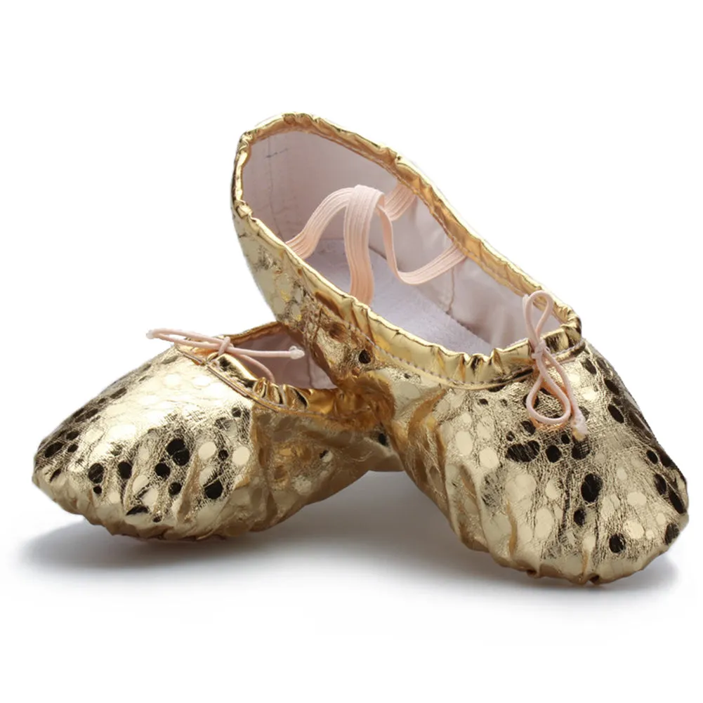 Leather Ballet Flats Yoga Party Performa Slippers Costume Footwear for Girls Boys