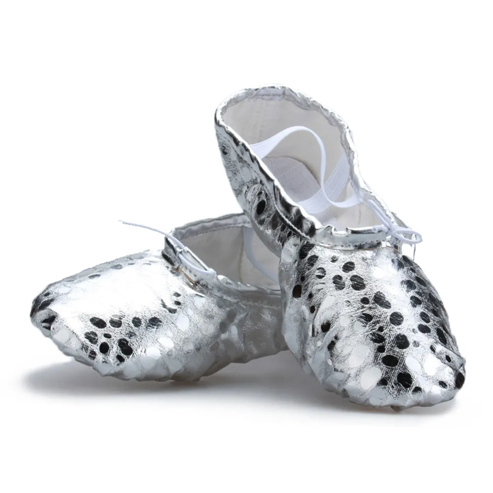Leather Ballet Flats Yoga Party Performa Slippers Costume Footwear for Girls Boys