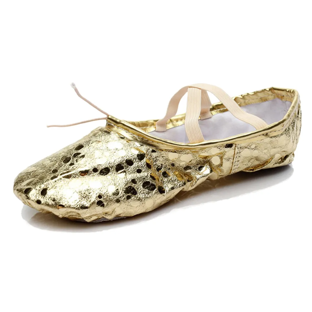 Leather Ballet Flats Yoga Party Performa Slippers Costume Footwear for Girls Boys