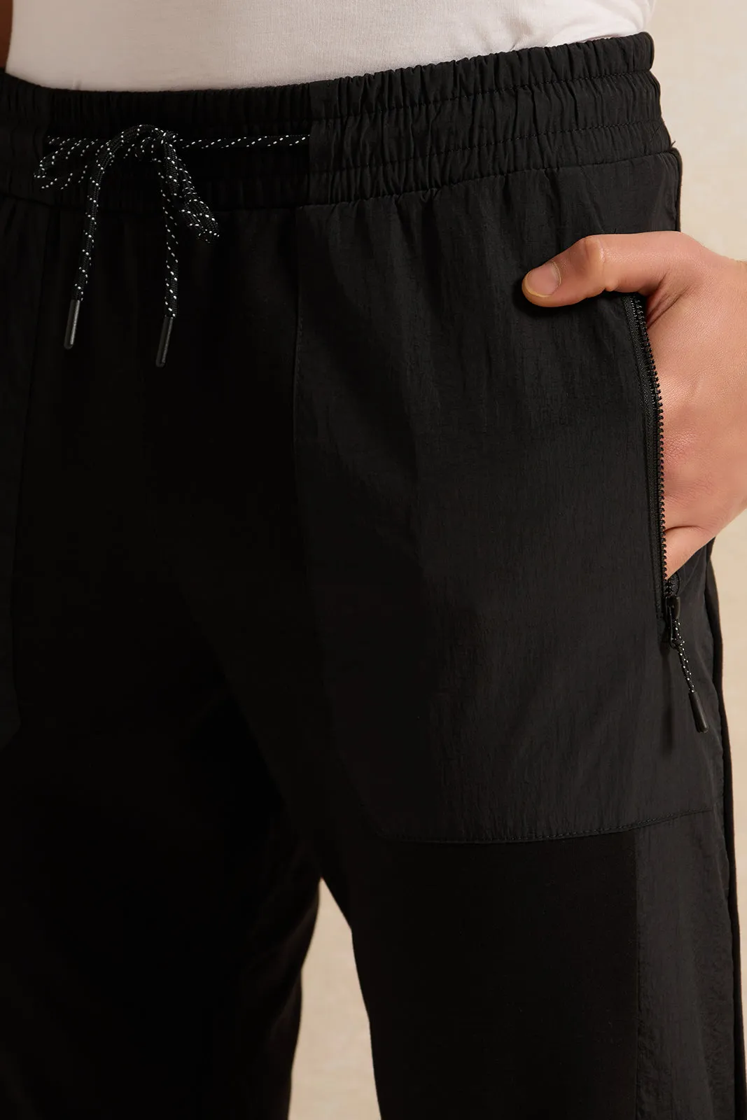 Men Black Active Track Pants