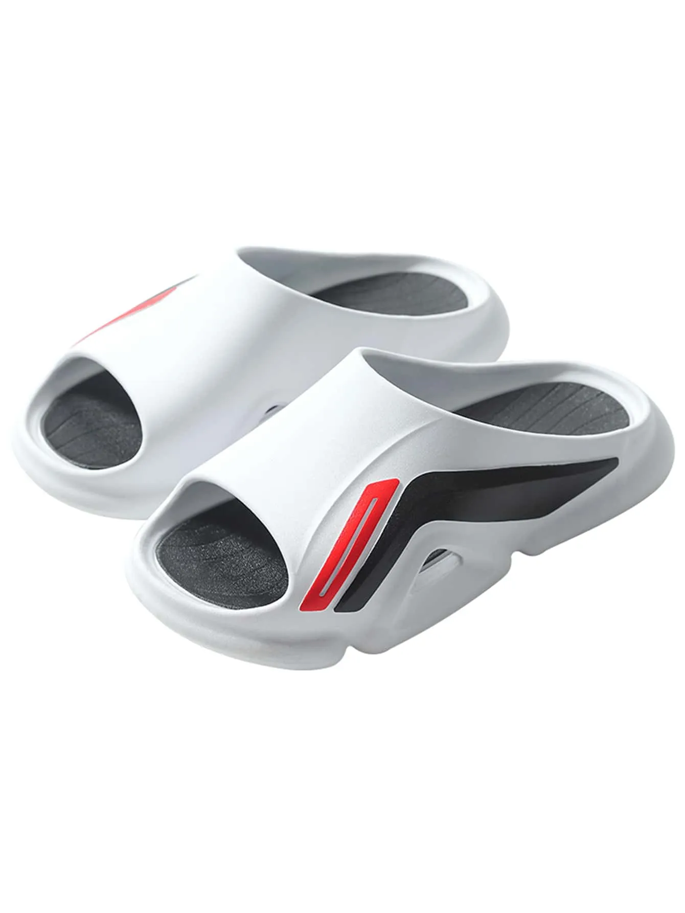 Men Color Block Single Band Slides, Casual Outdoor EVA Slippers