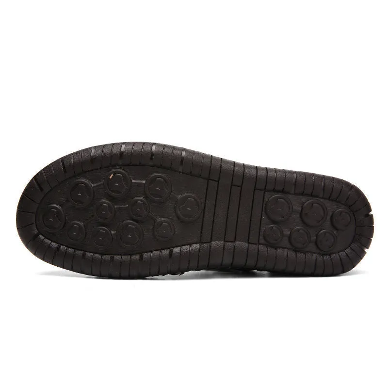 Men's Casual Closed Toe Leather Adjustable Handmade Sandals Water