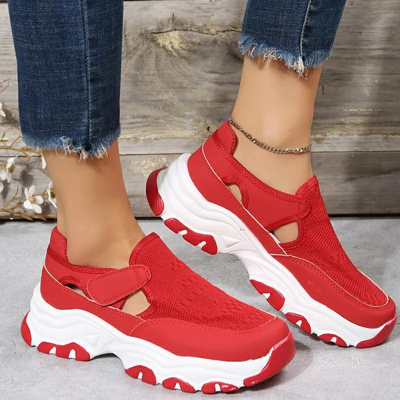 Mesh Sport Shoes Women Fashion Outdoor Flat Heel Round