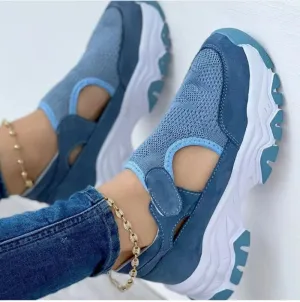 Mesh Sport Shoes Women Fashion Outdoor Flat Heel Round