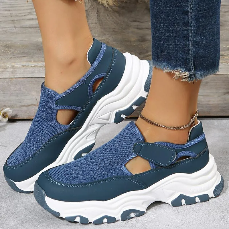 Mesh Sport Shoes Women Fashion Outdoor Flat Heel Round
