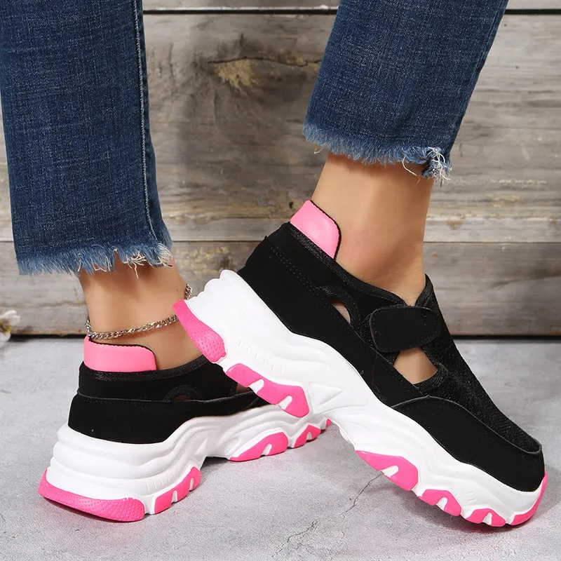 Mesh Sport Shoes Women Fashion Outdoor Flat Heel Round