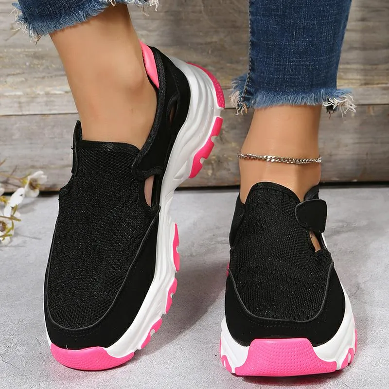 Mesh Sport Shoes Women Fashion Outdoor Flat Heel Round