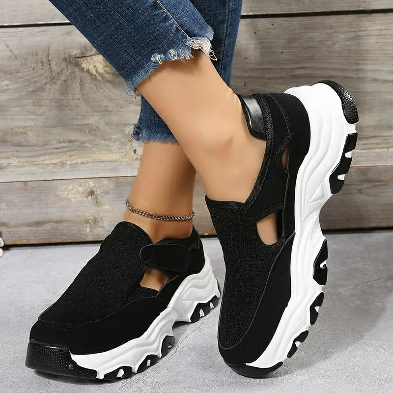 Mesh Sport Shoes Women Fashion Outdoor Flat Heel Round