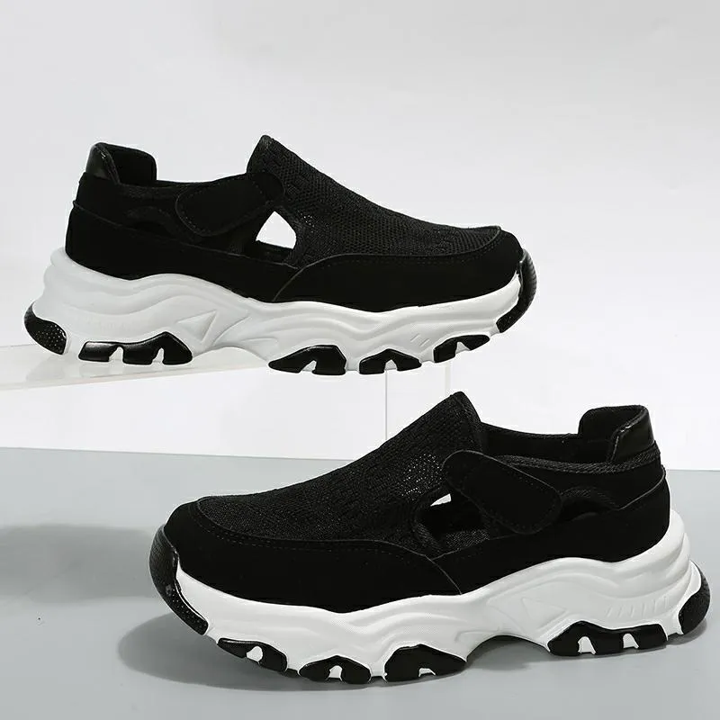 Mesh Sport Shoes Women Fashion Outdoor Flat Heel Round