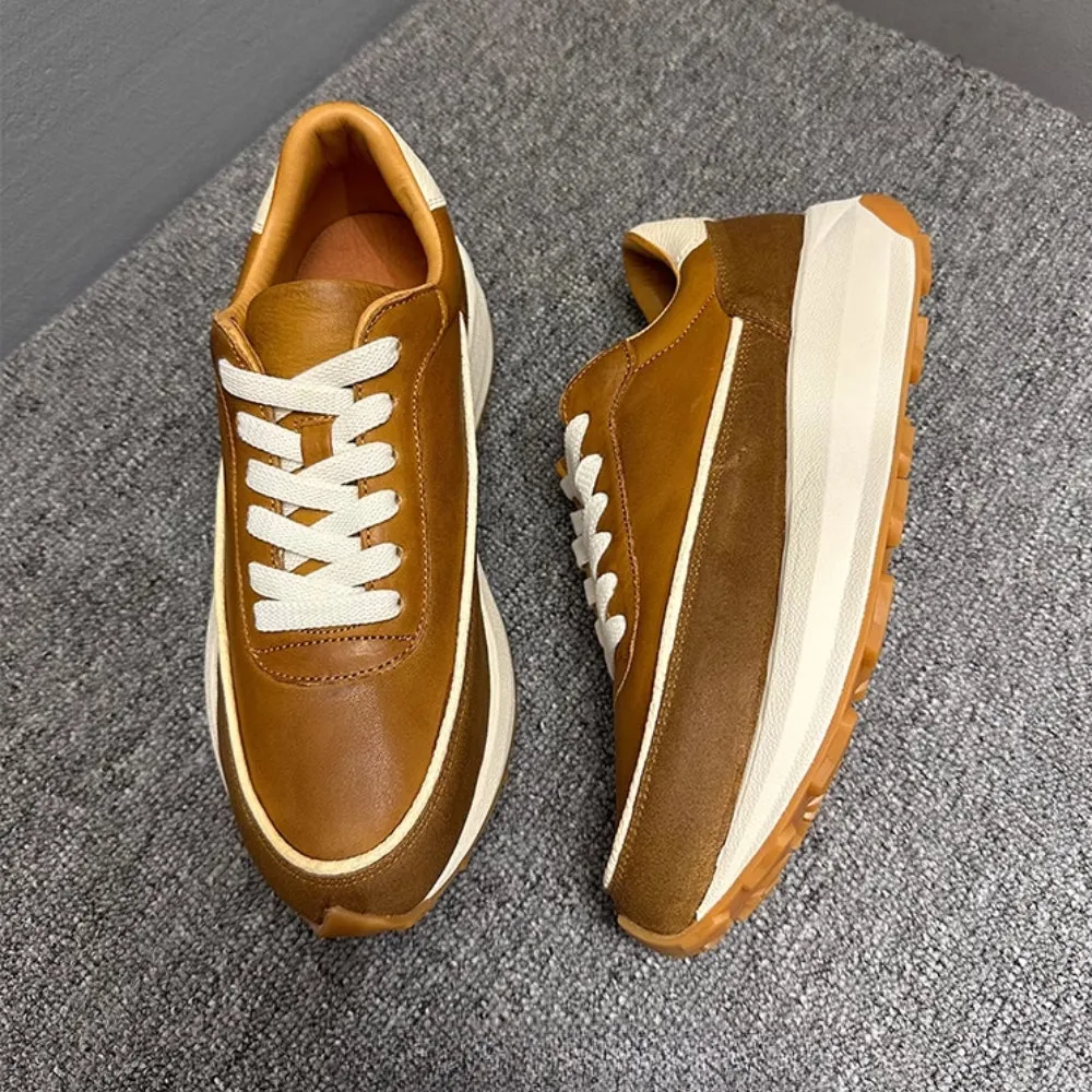 MV Casual Breathable Thick Bottom Leather Sneakers