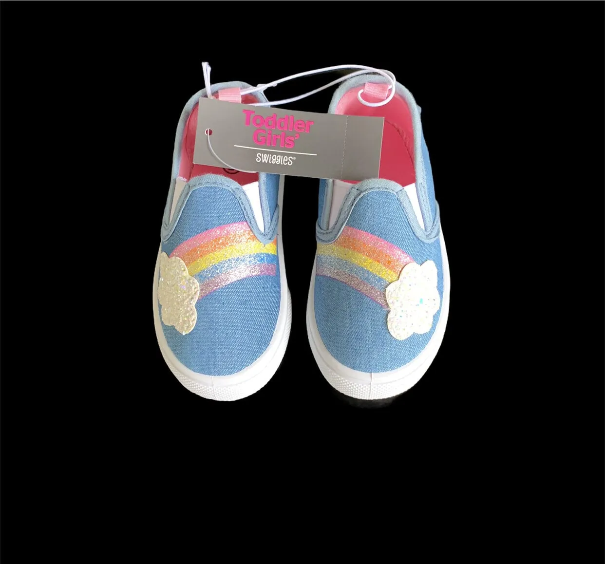 NEW Swiggles Toddler Slip on Casual Sneakers Rainbow, Sz 7