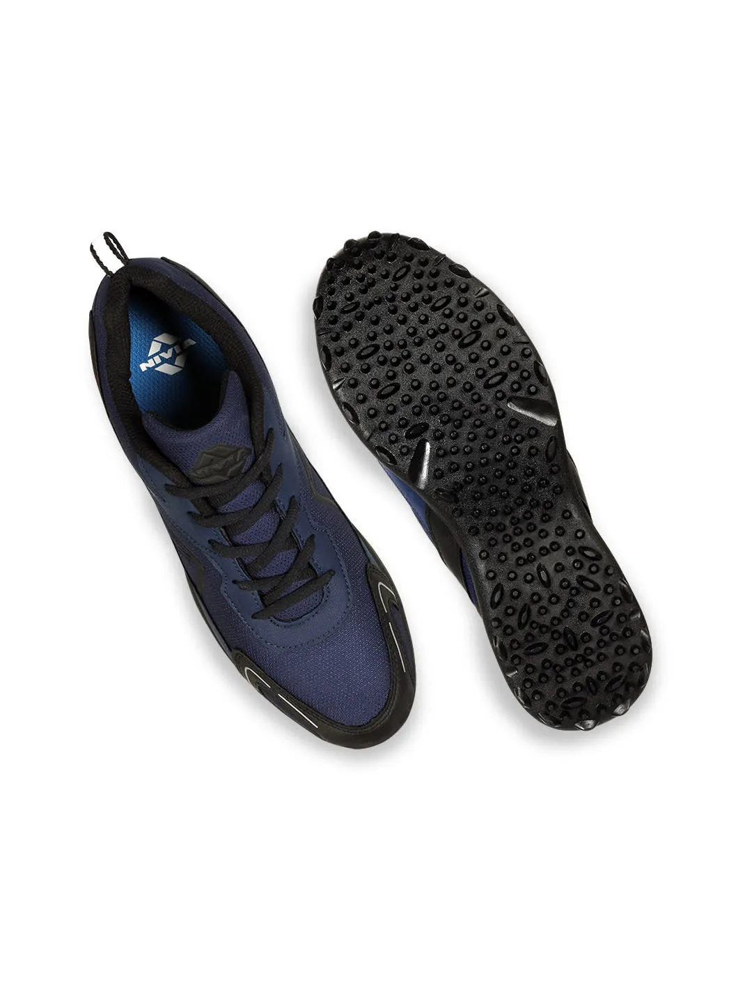 Nivia Men Marathon Running Shoe For Mens | Rubber Outsole With Breathable Mesh Upper With Pvc Synthetic Leather | Die Cut N.R E.Va Sockliner | Ideal For Trail Running (Navy Blue)