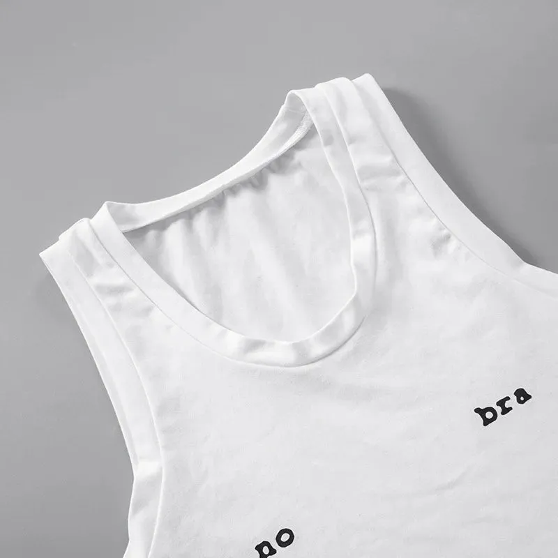 No Bra Crop Tank Top