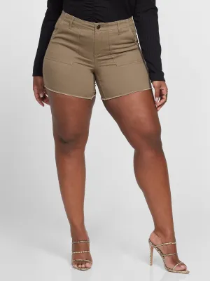 Olive Utility Cutoff Shorts