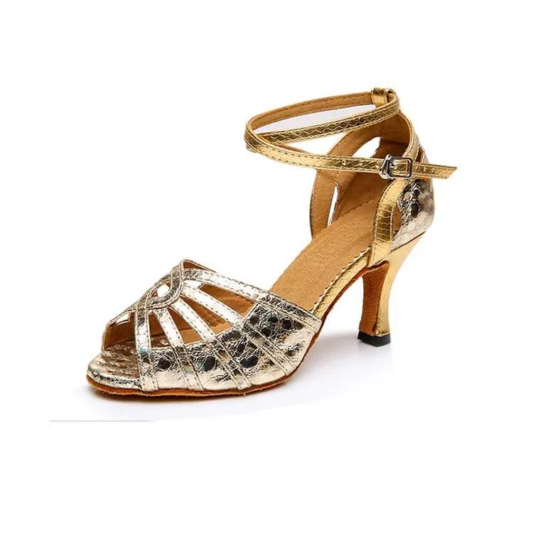 Open Toe Cross Straps Latin Shoes 2.4''/ 3.1''