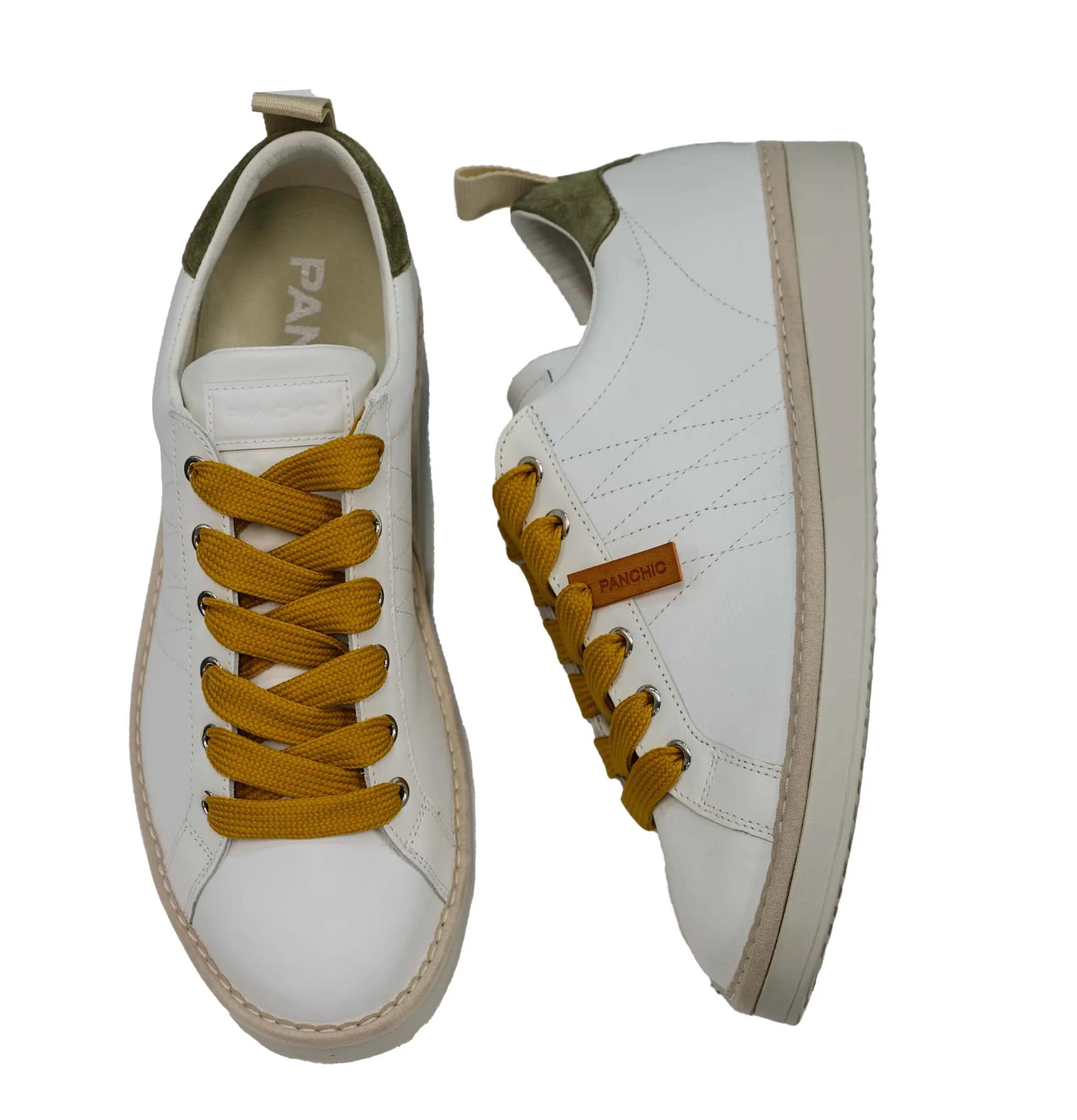 Panchic Men's White & Yellow Sneaker M1600   30% OFF