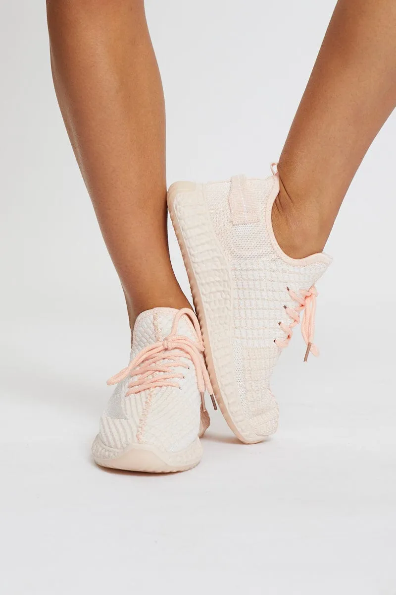 Pink Fabric Sneakers