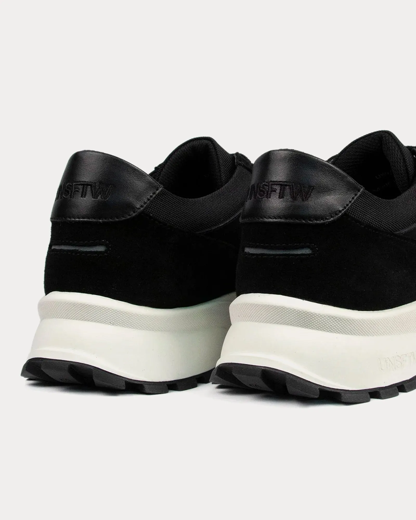 Plemont Leather & Suede Black / White Low Top Sneakers