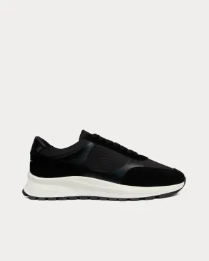 Plemont Leather & Suede Black / White Low Top Sneakers