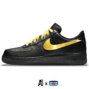 "Black & Gold" Nike Air Force 1 Low Shoes by Stadium Custom Kicks