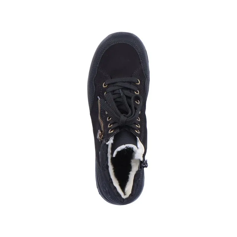 Rieker Women's Lace & Zip Ankle Boots- Black
