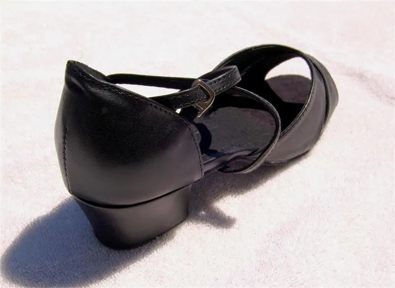 Stephanie Dance Shoes 16002 - 11X - Black Leather / Two Way Strap