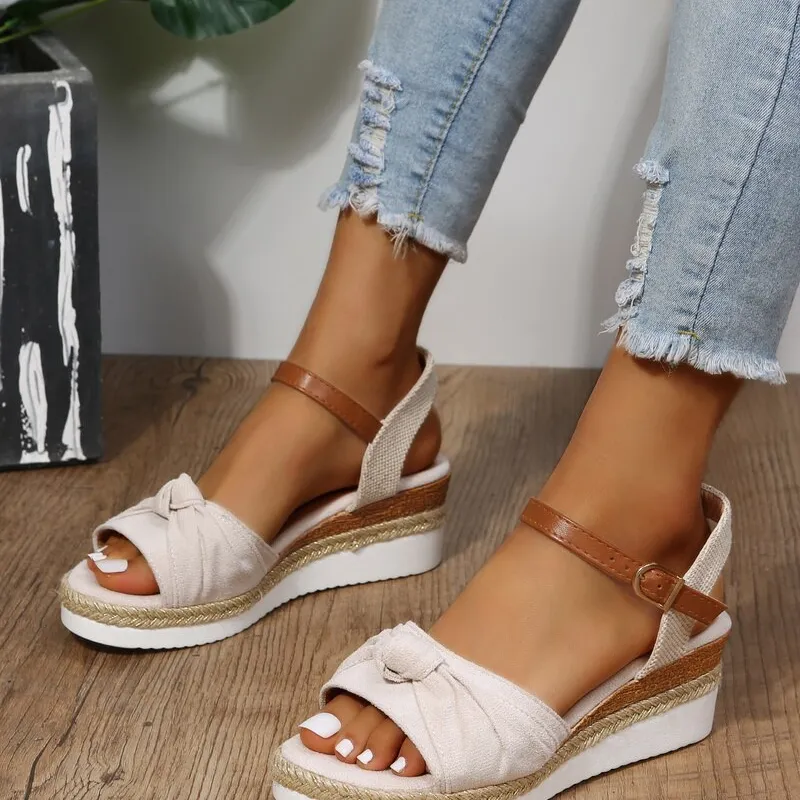 Summer Casual Butterfly-knot Buckle Slippers