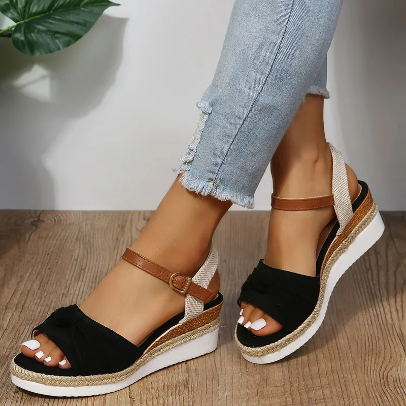 Summer Casual Butterfly-knot Buckle Slippers