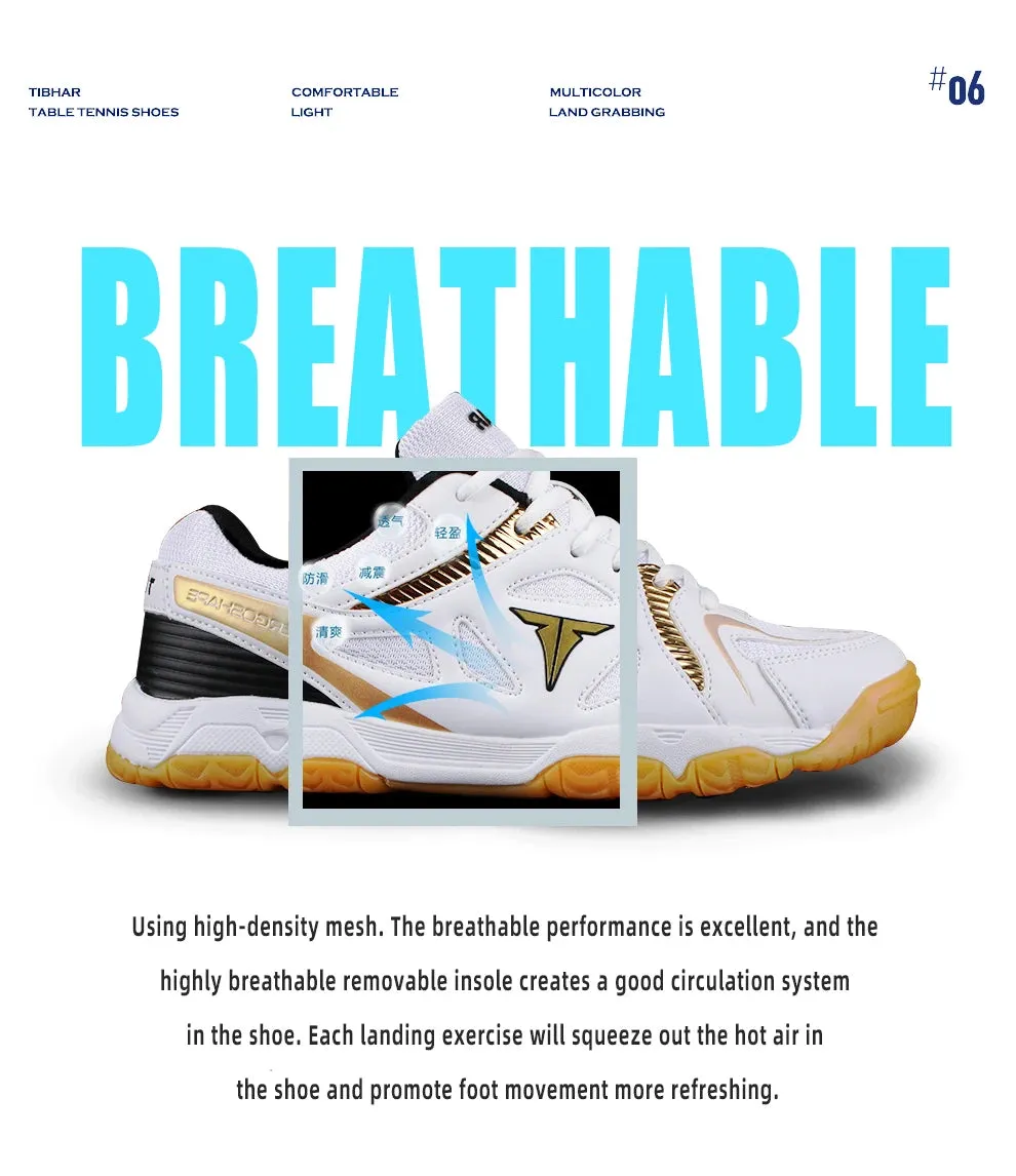 TIBHAR Table Tennis Shoes with Original Box Classics Style Men Women Sport Sneakers Ping Pong