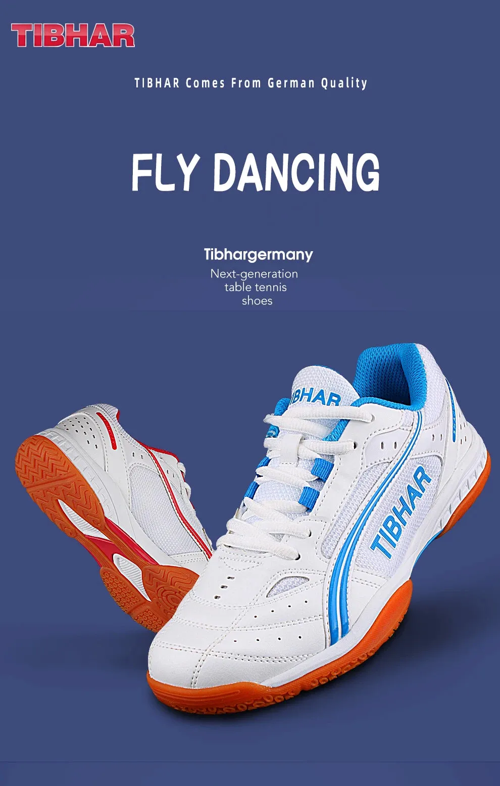 TIBHAR Table Tennis Shoes with Original Box Classics Style Men Women Sport Sneakers Tennis Shoes Ping Pong Sneakers Fly Dancing