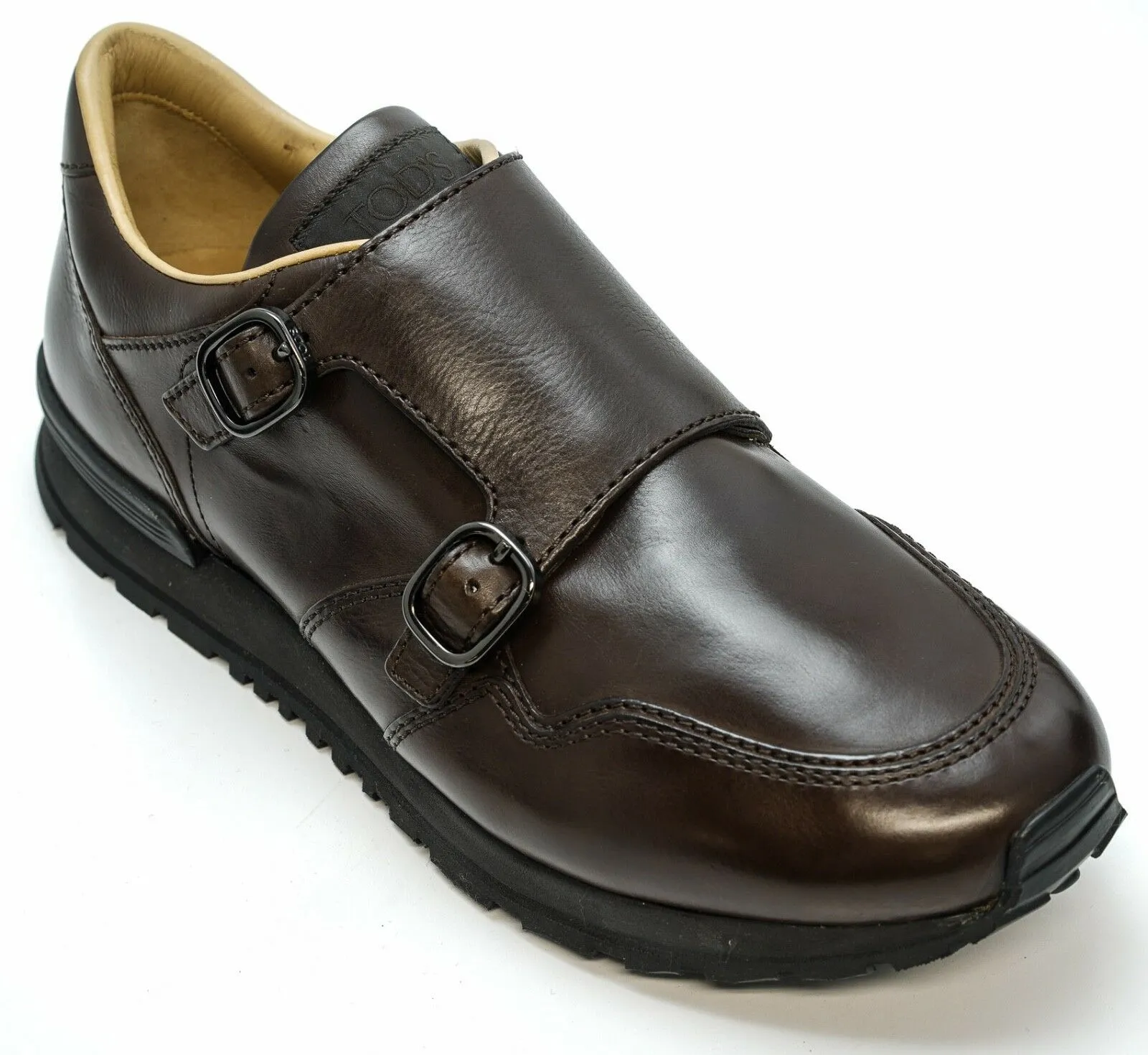 Tod's Men's Brown Leather 2 Buckle Sports Shoe GON540 50% OFF
