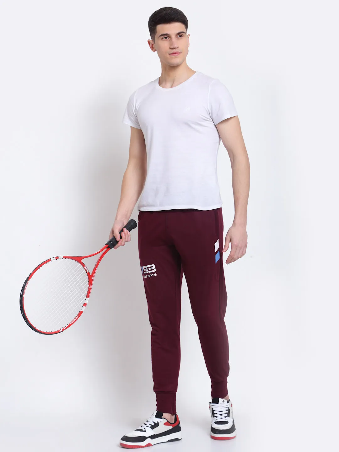 UZARUS Men's Cotton Joggers  2 Zippered Pockets