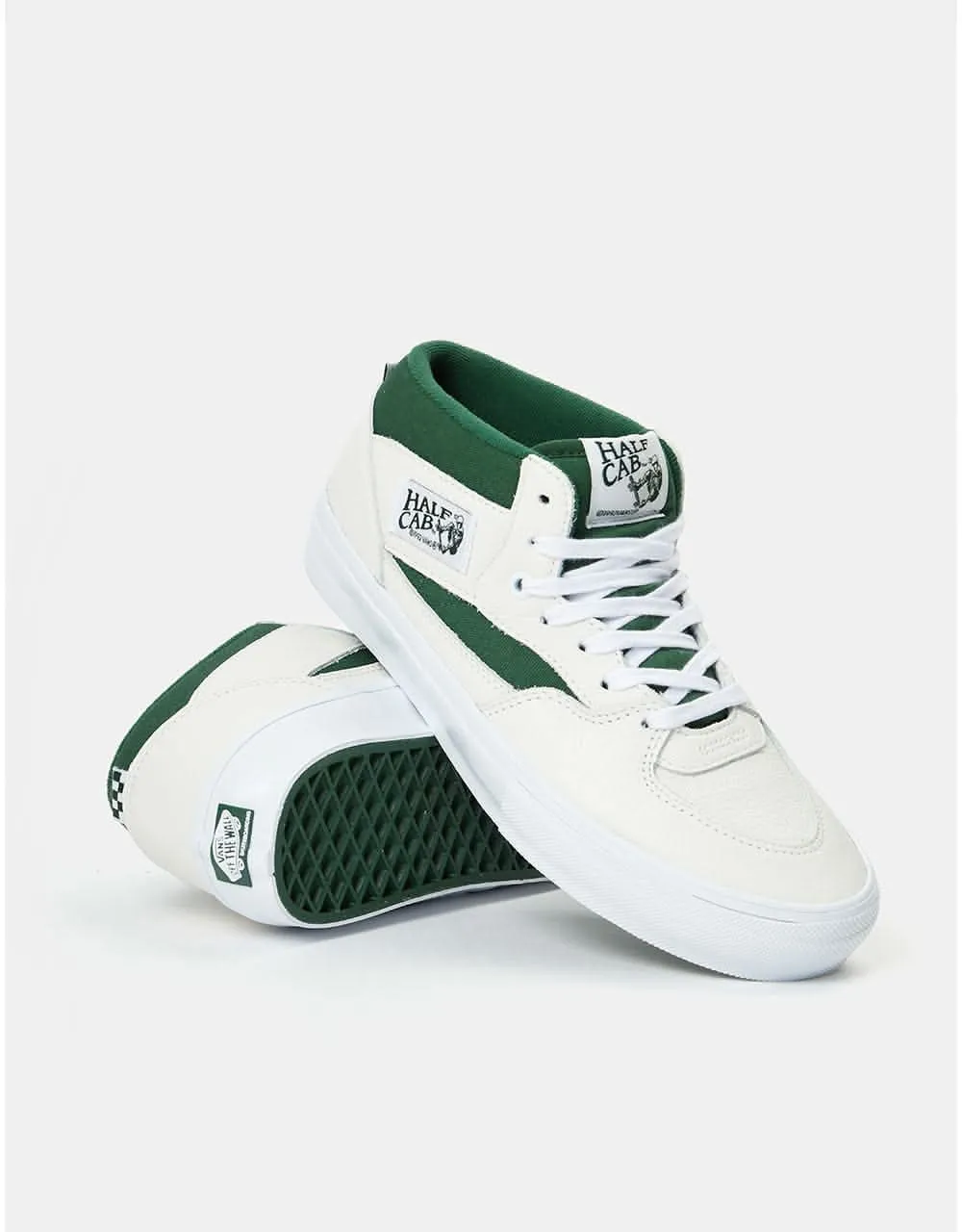 Vans Skate Half Cab Shoes - White/Green