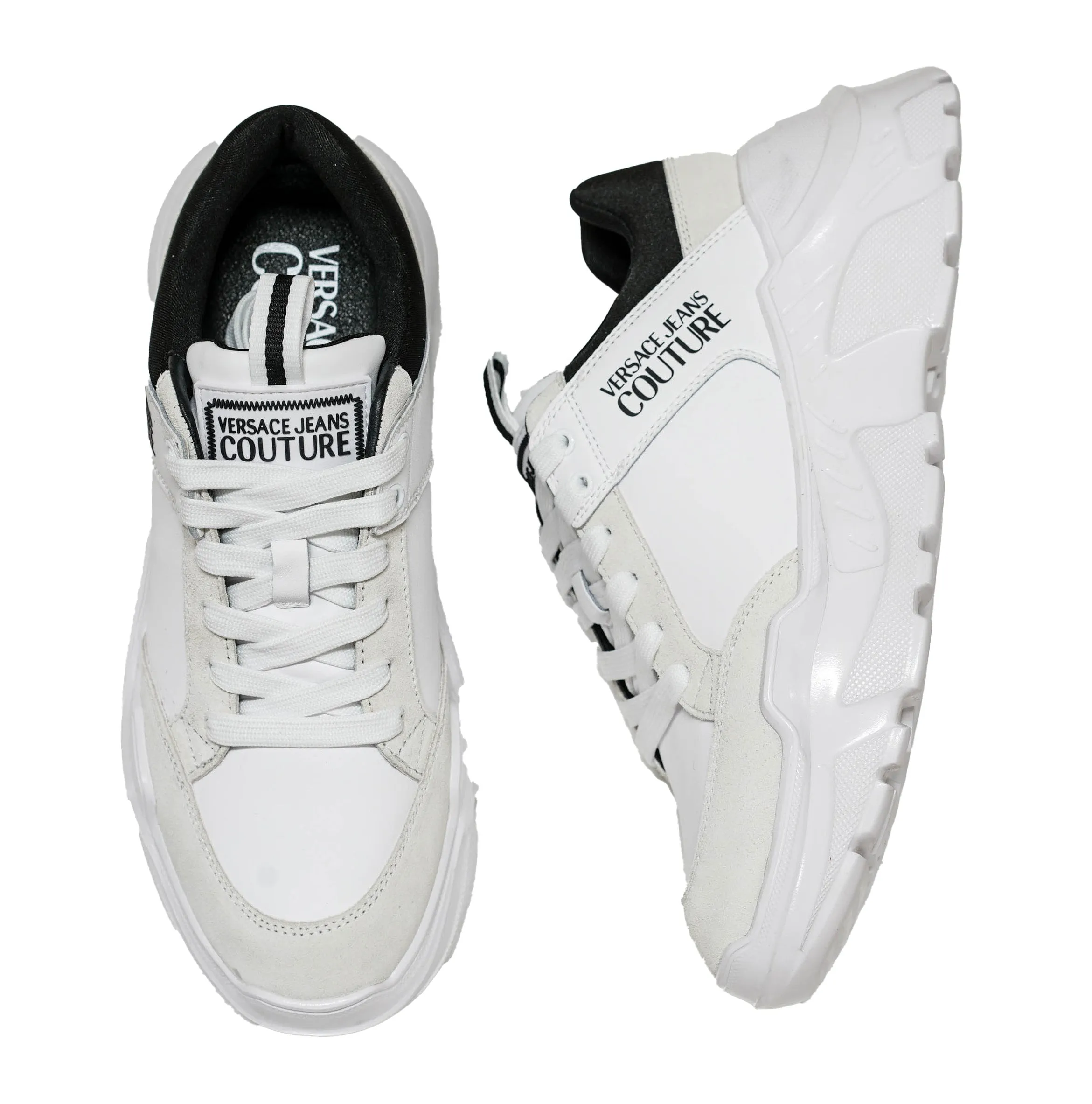Versace Jeans Men's White Speedtrack Sneaker 74YA3SC2 30% OFF