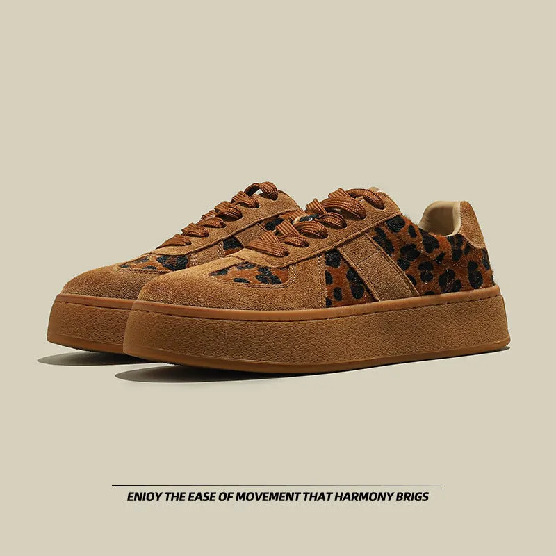 Wenkouban Winter outfits Leopard Print Leather Sneakers Women's 2024 Autumn Casual Sneaker Shoes