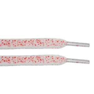 White/Red Speckled Flat Laces