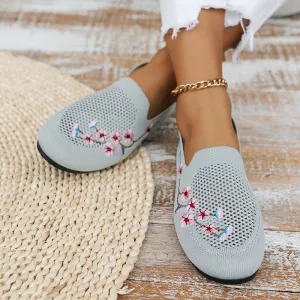 Women Sneakers Mesh Breathable Floral Comfort Mother Shoes Soft Solid Color Fashion Female Footwear Lightweight Zapatos De Mujer