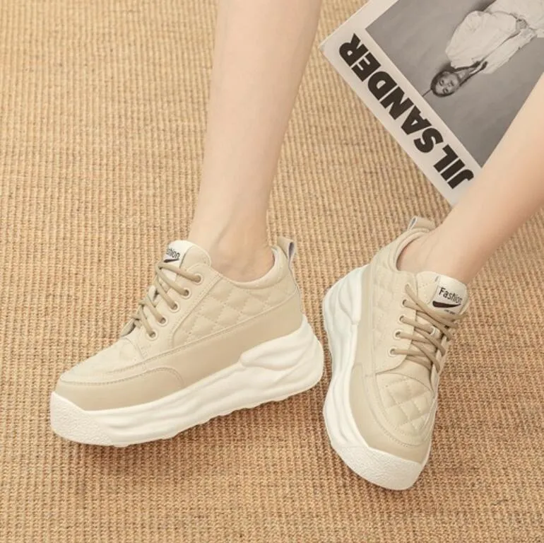 Women's Petite Lace Up Leather Casual Shoes MS298