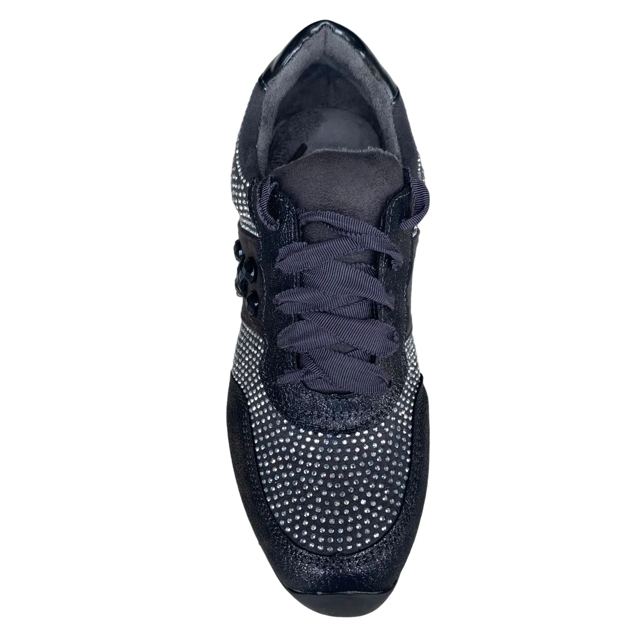 XTI scarpa sneakers junior con tomaia in camoscio e strass Zapato 55763 grigio